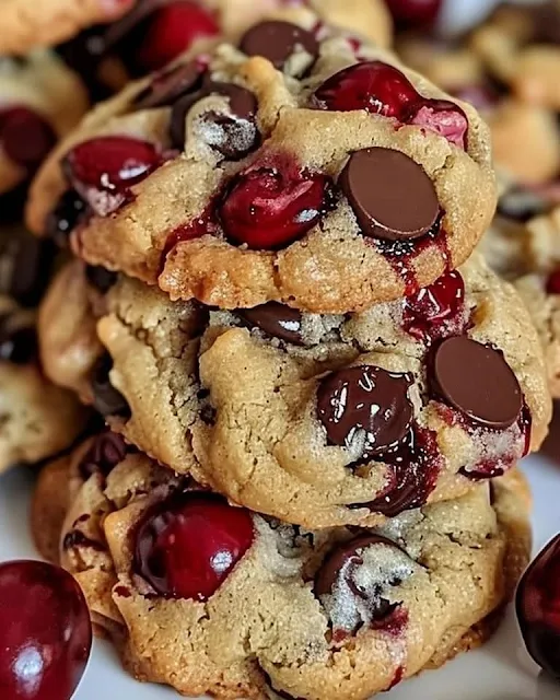 Maraschino Cherry and Chocolate Chip Cookies🍒