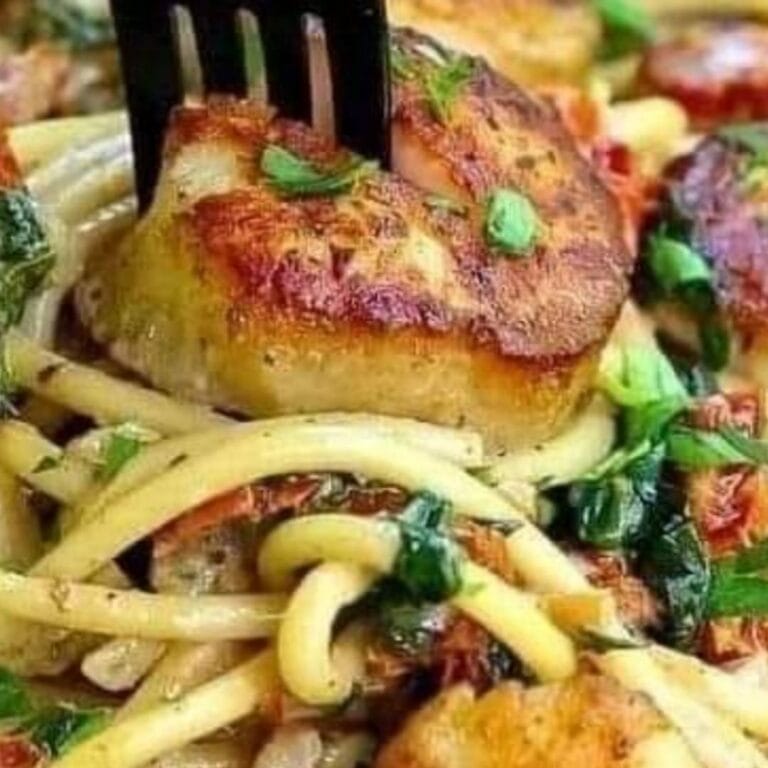 Jumbo Creamy Tuscan Spaghetti with Scallops