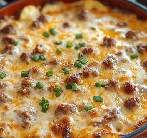 Cheesy Potato & Smoked Sausage Casserole