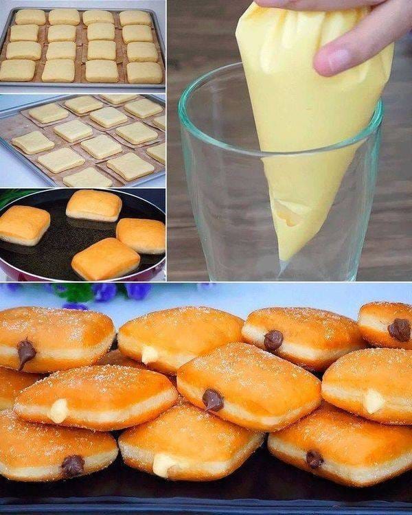 Donuts with Custard Cream & Nutella