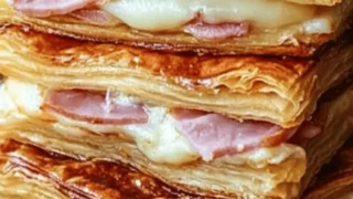 Crispy Ham & Cheese Puff Pastry Stacks (Golden, Flaky & Irresistible!)