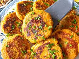 Mediterranean Lemon Chickpea Patties with Yogurt Sauce