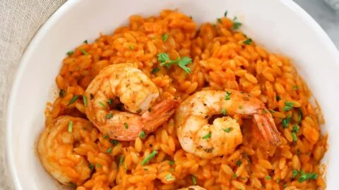 Shrimp & Veggie Tomato Orzo