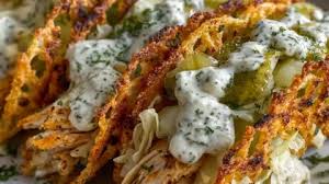 🌮 Crispy Dill Pickle Ranch Smash Chicken Tacos – Cheesy High-Protein Dinner
