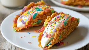 Fruity Pebbles Cheesecake Tacos