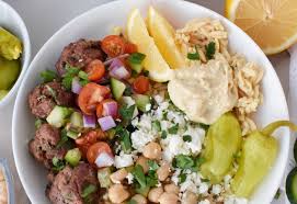 Delicious Gyro Bowls with Meatballs