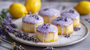 Mini Lemon Cakes With Lavender Glaze
