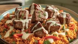 Creamy Queso Rice with Juicy Steak Strips – Bold, Cheesy Comfort Food
