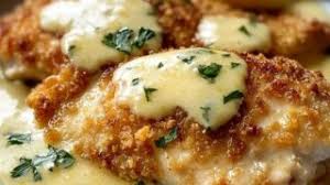 Lemon Pecorino Crusted Chicken with Creamy Lemon Sauce – Crispy, Zesty & Luxuriously Creamy