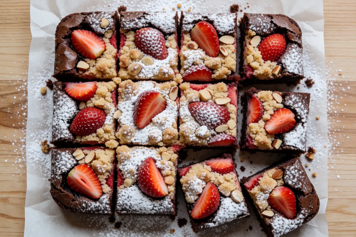 Chocolate Strawberry Brownie Bars Bliss