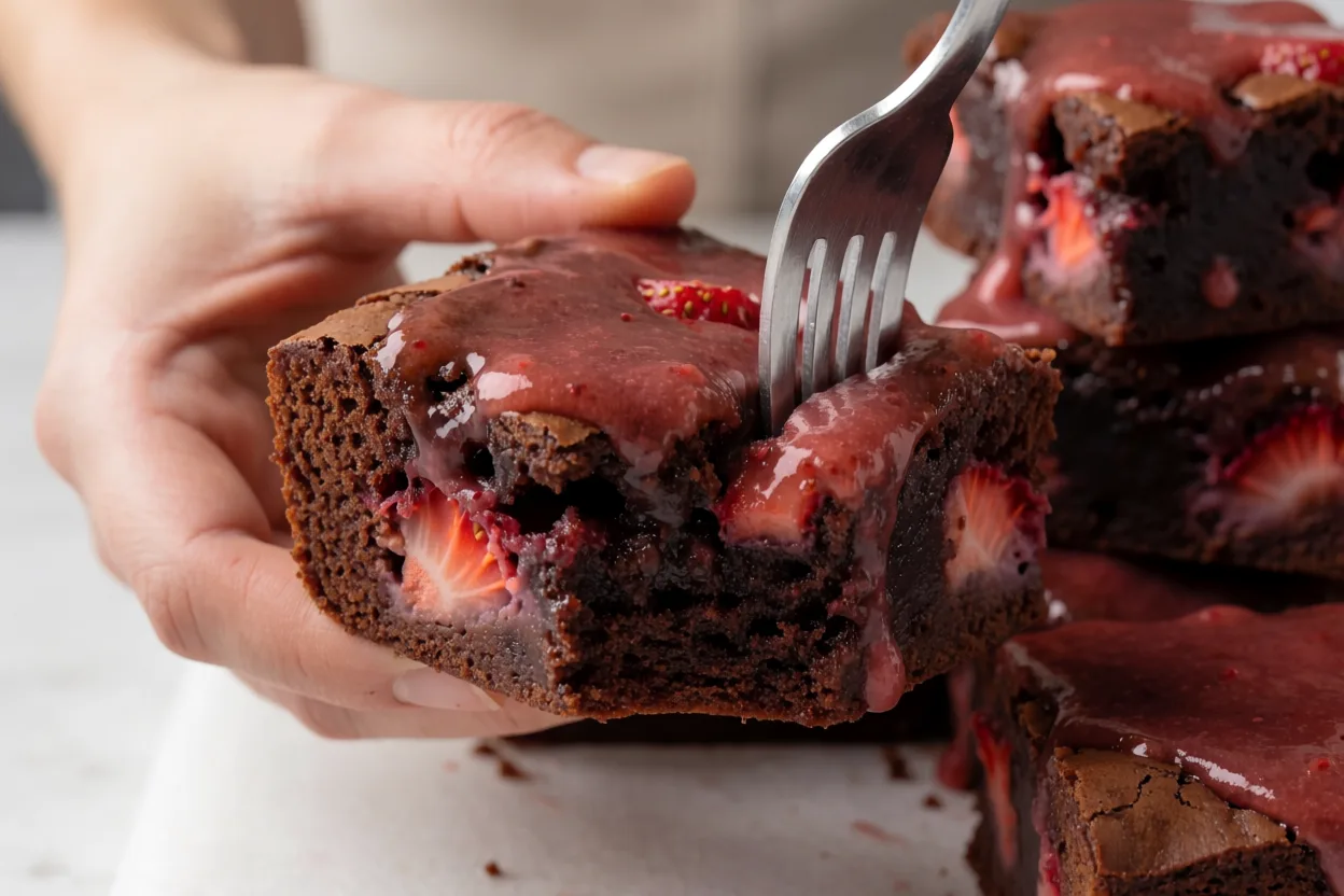 Indulge in Fudgy Strawberry Brownies