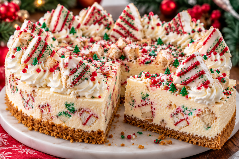 Easy No-Bake Christmas Little Debbie Tree Cheesecake