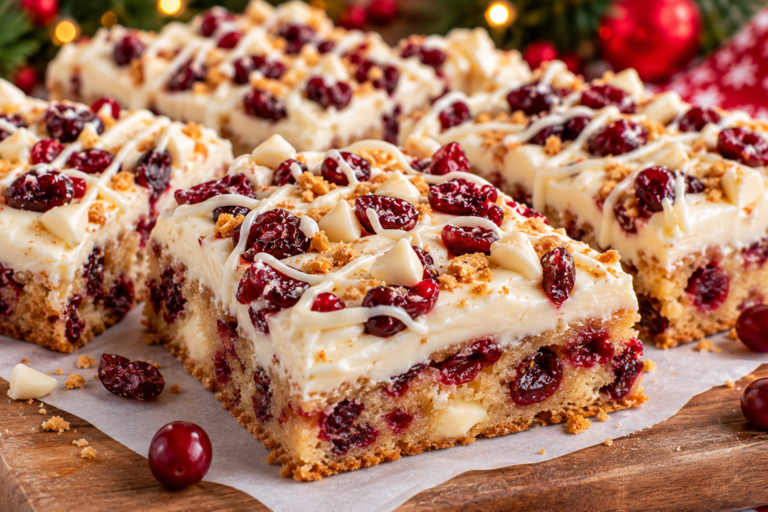 Festive Christmas Cranberry Bliss Bars – Easy Holiday Dessert Recipe