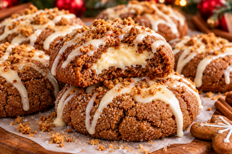 Easy Homemade Gingerbread Cheesecake Cookies – Soft, Spiced & Creamy